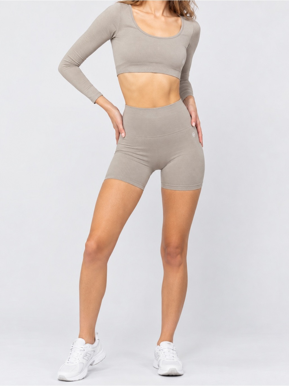 Forever 21 Beige High-Rise Seamless Bike Shorts — Size L